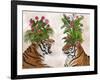 Hot House Tigers, Pair, Pink Green-Fab Funky-Framed Art Print