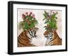 Hot House Tigers, Pair, Pink Green-Fab Funky-Framed Art Print