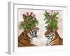 Hot House Tigers, Pair, Pink Green-Fab Funky-Framed Art Print