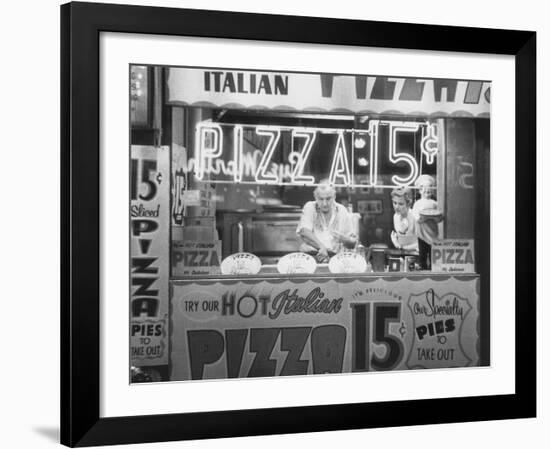 Hot Italian Pizza-Nat Norman-Framed Art Print