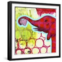 Hot Pink Elephant-Jennifer McCully-Framed Giclee Print