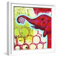 Hot Pink Elephant-Jennifer McCully-Framed Giclee Print