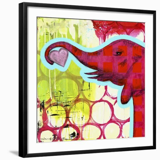 Hot Pink Elephant-Jennifer McCully-Framed Premium Giclee Print