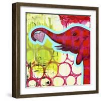 Hot Pink Elephant-Jennifer McCully-Framed Giclee Print