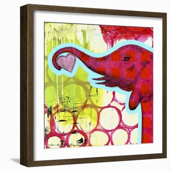 Hot Pink Elephant-Jennifer McCully-Framed Giclee Print