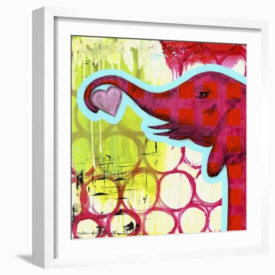 Hot Pink Elephant-Jennifer McCully-Framed Giclee Print