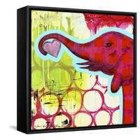 Hot Pink Elephant-Jennifer McCully-Framed Stretched Canvas