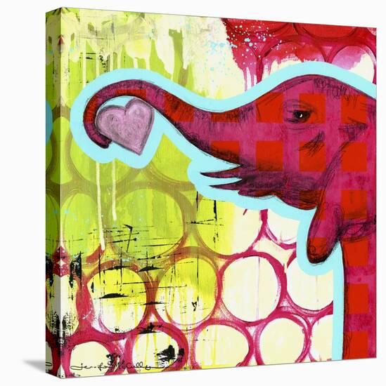 Hot Pink Elephant-Jennifer McCully-Stretched Canvas