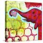 Hot Pink Elephant-Jennifer McCully-Stretched Canvas