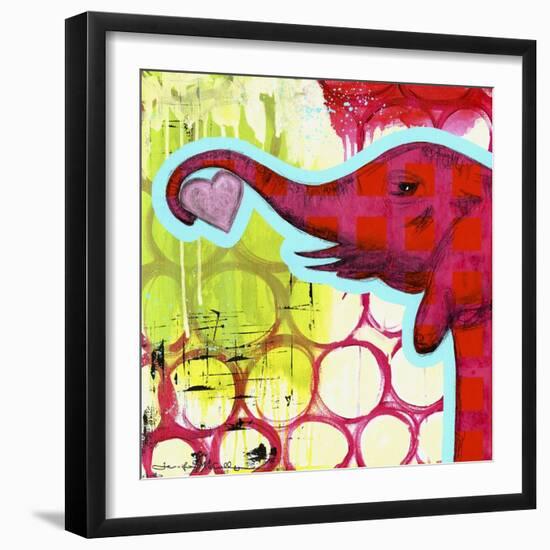 Hot Pink Elephant-Jennifer McCully-Framed Premium Giclee Print