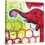 Hot Pink Elephant-Jennifer McCully-Stretched Canvas