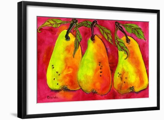 Hot Pink Pear Art-Blenda Tyvoll-Framed Art Print