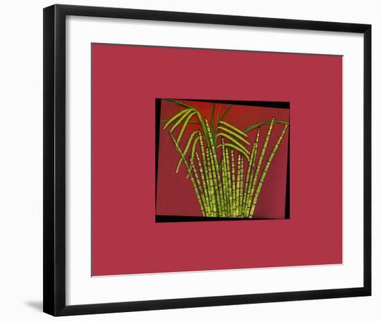 Hot pink tropical Grass-null-Framed Art Print