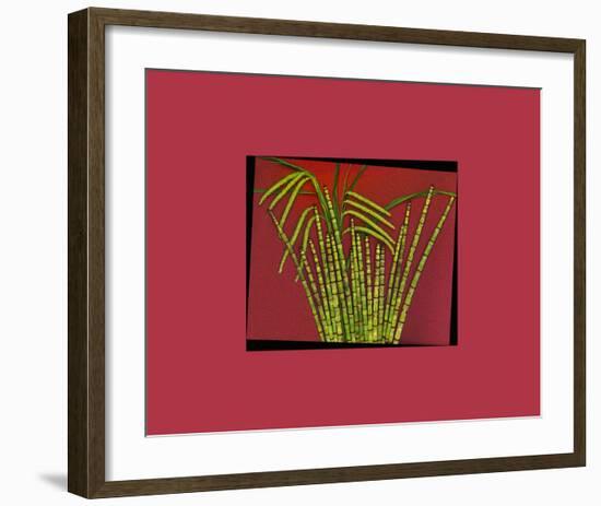 Hot pink tropical Grass-null-Framed Art Print