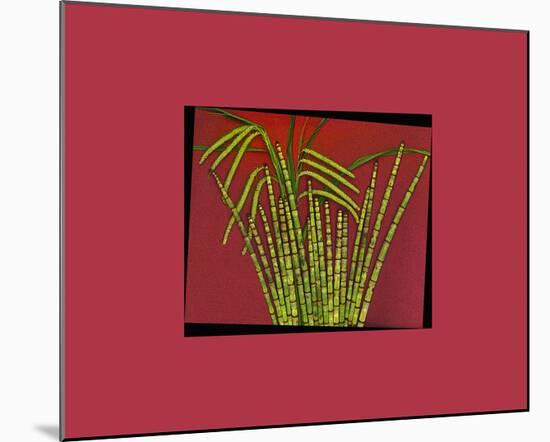 Hot pink tropical Grass-null-Mounted Art Print