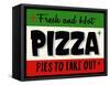 Hot Pizza Horiz-Retroplanet-Framed Stretched Canvas