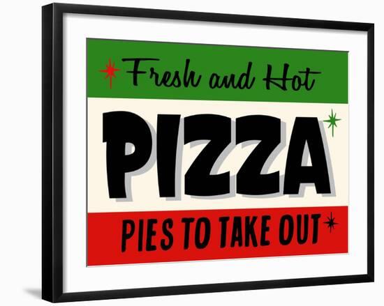 Hot Pizza Horiz-Retroplanet-Framed Giclee Print