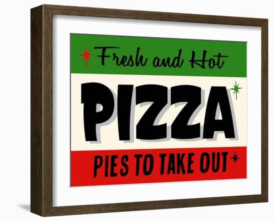 Hot Pizza Horiz-Retroplanet-Framed Giclee Print