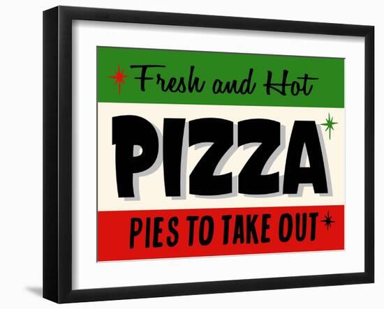 Hot Pizza Horiz-Retroplanet-Framed Giclee Print