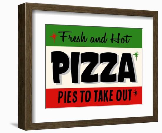 Hot Pizza Horiz-Retroplanet-Framed Giclee Print