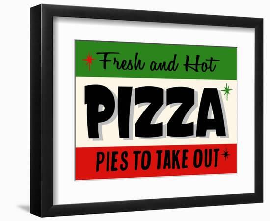 Hot Pizza Horiz-Retroplanet-Framed Giclee Print