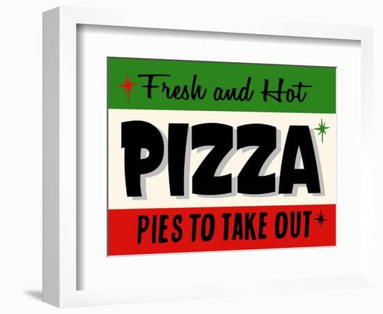 Hot Pizza Horiz-Retroplanet-Framed Giclee Print