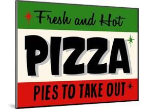 Hot Pizza Horiz-Retroplanet-Mounted Giclee Print