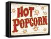 Hot Popcorn Distressed-Retroplanet-Framed Stretched Canvas