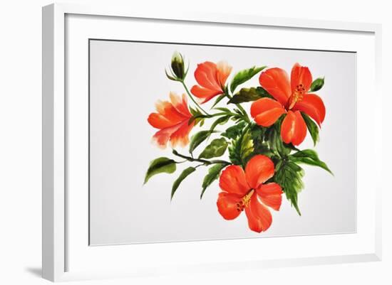 Hot Red Hibiscus-Surovtseva-Framed Art Print