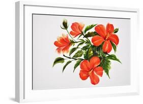 Hot Red Hibiscus-Surovtseva-Framed Art Print