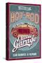 Hot Rod Garage - Classic Cars - Vintage Sign-Lantern Press-Stretched Canvas