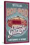 Hot Rod Garage - Classic Cars - Vintage Sign-Lantern Press-Stretched Canvas