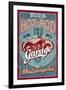 Hot Rod Garage - Motorcycles - Vintage Sign-Lantern Press-Framed Art Print