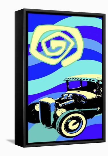 Hot Rod Moonlight-Larry Hunter-Framed Stretched Canvas