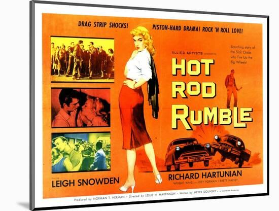 Hot Rod Rumble, UK Movie Poster, 1957-null-Mounted Art Print