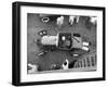 Hot Rodder Tuning Up His Car Before a Race-Ralph Crane-Framed Photographic Print