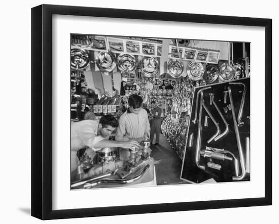 Hot Rodders Buying Accessories For Their Drag Racers-Ralph Crane-Framed Photographic Print