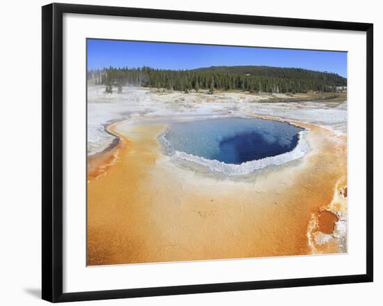 Hot Spring and Colourful Algal Mat at Yellowstone National Park, Wyoming, USA-Mark Taylor-Framed Photographic Print