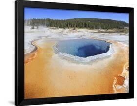 Hot Spring and Colourful Algal Mat at Yellowstone National Park, Wyoming, USA-Mark Taylor-Framed Photographic Print