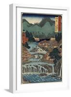 Hot Springs at Shuzenji, Izu Province, August 1853-Utagawa Hiroshige-Framed Premium Giclee Print