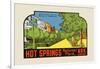 Hot Springs National Park, Arkansas - Bath House Row - Vintage Advertisement-Lantern Press-Framed Art Print