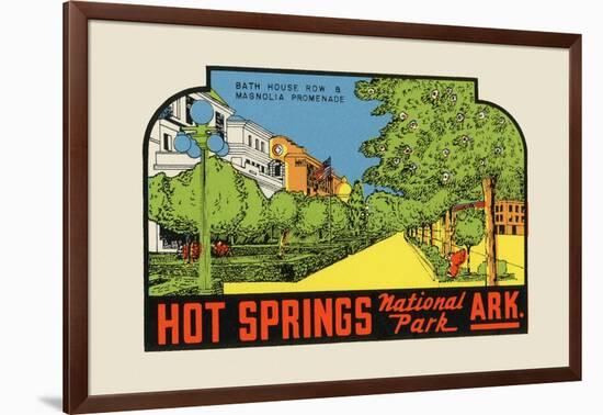 Hot Springs National Park, Arkansas - Bath House Row - Vintage Advertisement-Lantern Press-Framed Art Print