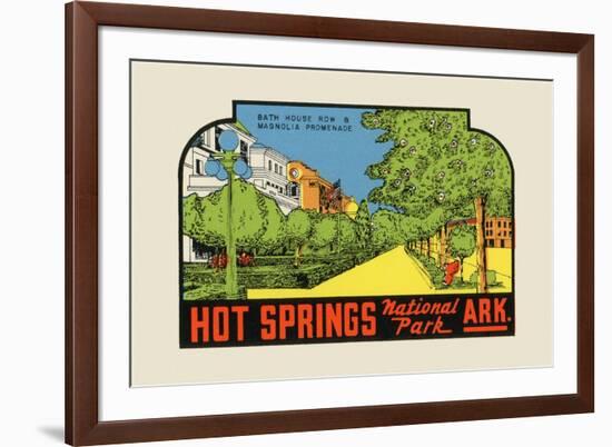 Hot Springs National Park, Arkansas - Bath House Row - Vintage Advertisement-Lantern Press-Framed Premium Giclee Print