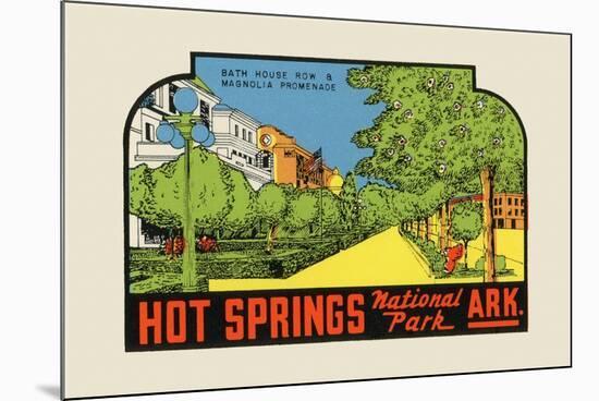 Hot Springs National Park, Arkansas - Bath House Row - Vintage Advertisement-Lantern Press-Mounted Premium Giclee Print