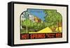 Hot Springs National Park, Arkansas - Bath House Row - Vintage Advertisement-Lantern Press-Framed Stretched Canvas
