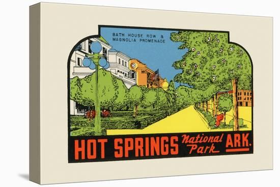 Hot Springs National Park, Arkansas - Bath House Row - Vintage Advertisement-Lantern Press-Stretched Canvas
