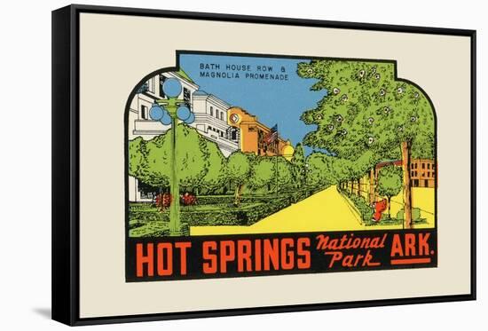 Hot Springs National Park, Arkansas - Bath House Row - Vintage Advertisement-Lantern Press-Framed Stretched Canvas