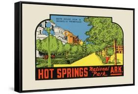 Hot Springs National Park, Arkansas - Bath House Row - Vintage Advertisement-Lantern Press-Framed Stretched Canvas