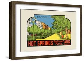 Hot Springs National Park, Arkansas - Bath House Row - Vintage Advertisement-Lantern Press-Framed Art Print