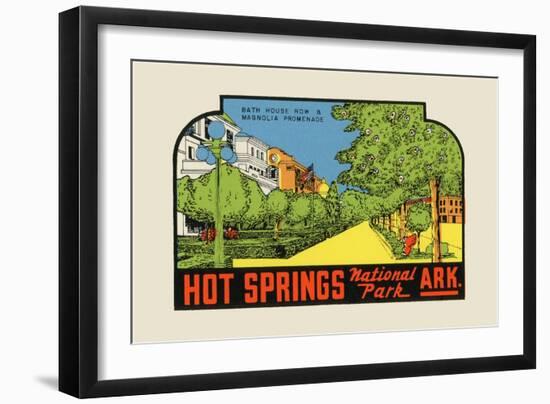Hot Springs National Park, Arkansas - Bath House Row - Vintage Advertisement-Lantern Press-Framed Art Print